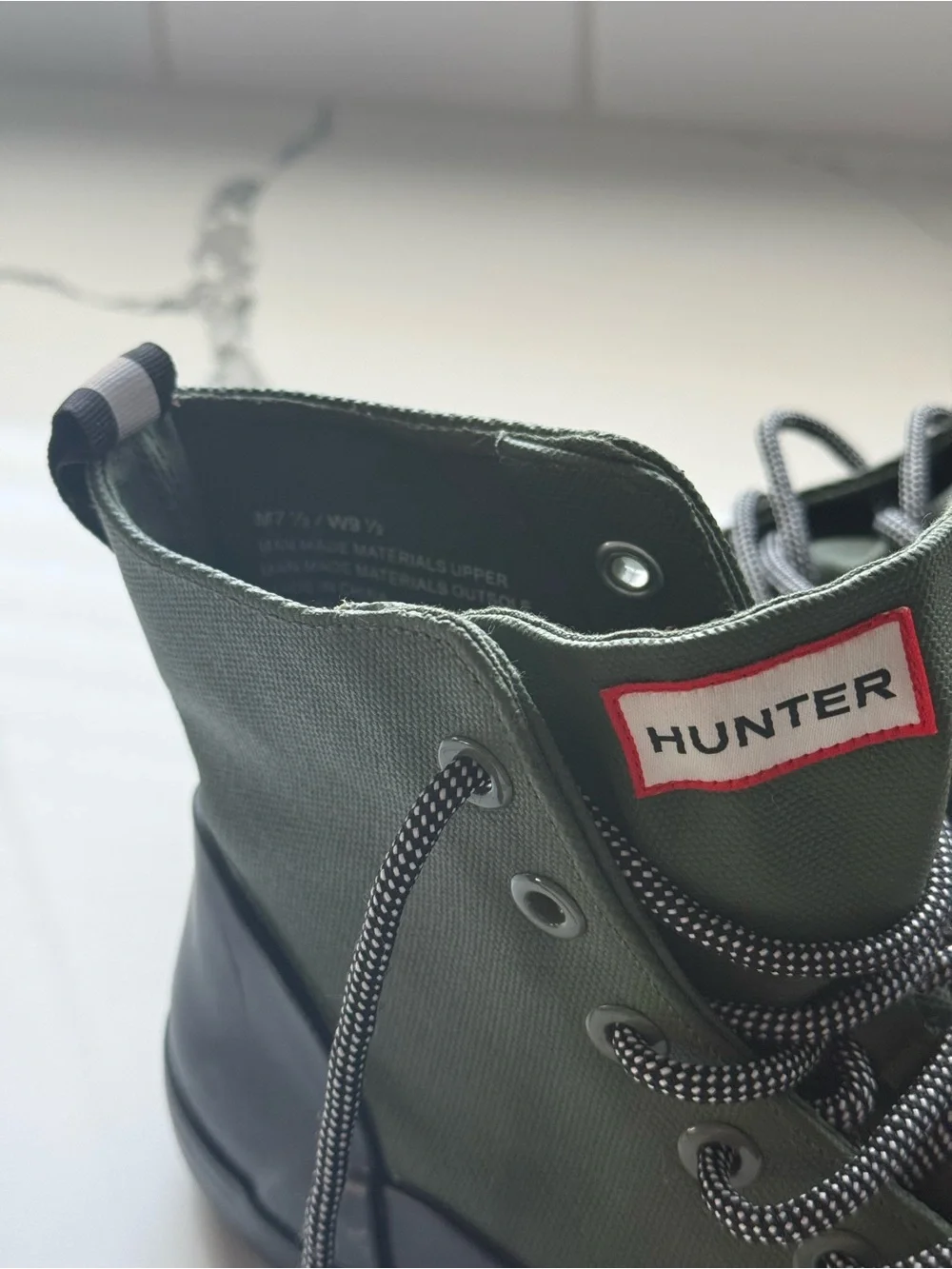 Hunter Olive Green Lace-Up Men's Boots